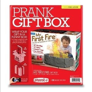 Prank Pack Funny Gag Joke Gift Box MY FIRST FIRE 11.25 x 9 x 3.25 Christmas Holi